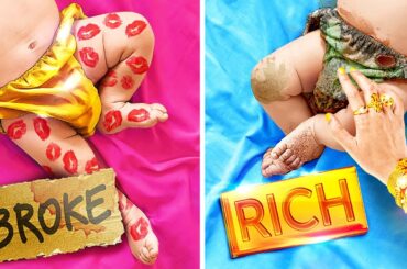 I GOT ADOPTED BY BILLIONAIRE FAMILY || Rich VS Broke! Cool Funny Situations and Hacks by 123 GO!