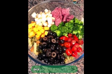 Italian pasta salad || fussili pasta || Salame salad #shorts #pastarecipe #pastasalad #salad #pasta