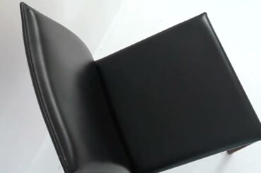 Dining Chair with Corten Structure and Leather Seat Made in Italy - Orietta