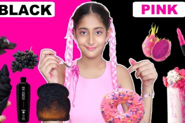 BLACK vs PINK Challenge | Buying and Eating Everything in 1 Color in 24 Hours | MyMissAnand