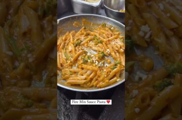 Fire mix sauce pasta recipe #shorts #shortsfeed #youtubeshorts #pasta #pastalover #trendingshorts