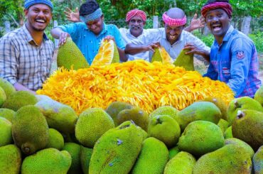 JACKFRUIT CUTTING & EATING | Jackfruit Recipe Cooking In Village | Jackfruit Paniyaram Recipe