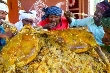 MUTTON BIRYANI | 2 FULL GOAT Biryani recipe cooking and eating in village | Arabic Full Goat Cooking