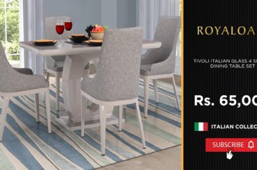 Royaloak | Tivoli Italian Glass 4 Seater Dining Table Set