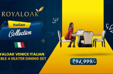 Royaloak |  Venice Italian Marble 4 Seater Dining Set