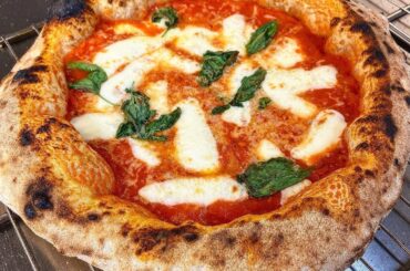 Pizza Margherita fresh from the oven!