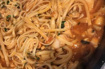 My first experience with Linguine “risottate” and seafood…. Not bad 🤩😋