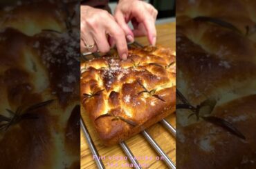 Focaccia with rosemary italian bread #shorts