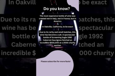 Do you know 16. Expensive Wine #facts #daily #subscribe #funnyfacts  #interestingfacts  #weirdfacts
