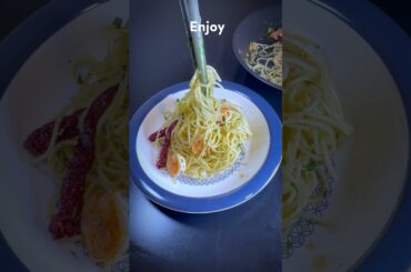 Shrimp aglio olio pasta recipe #recipe