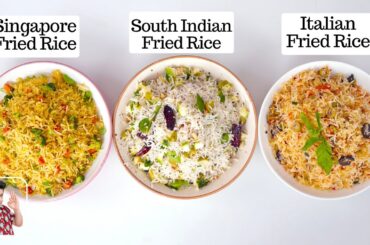 2-Min VEG FRIED RICE - 3 TYPES | Italian, Singapore & South Indian Fried Rice | Kunal Kapur Recipe