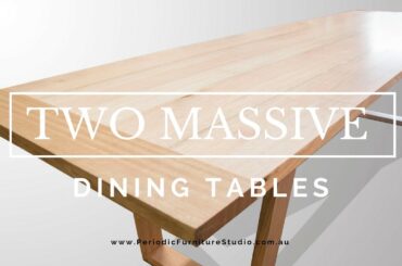 a very modern and very large pair of dining tables - 14 seater dining tables