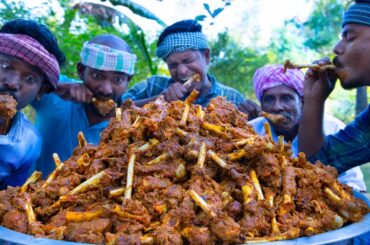 MUTTON BONE MARROW | Chettinad Mutton Bone Marrow Cooking and Eating in Village | Mutton Recipes