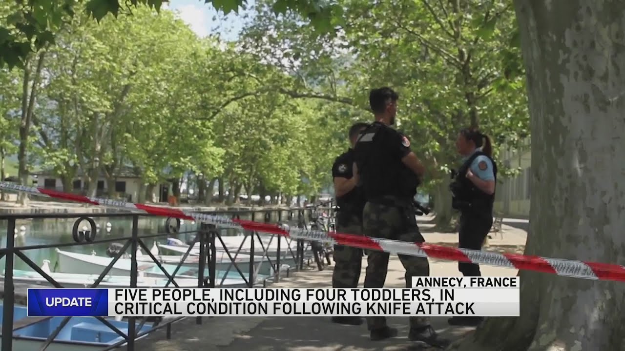 Knife attack at park in French Alps critically wounds 4 young children as people cry for help Knife attack at park in French Alps critically wounds 4 young children as people cry for help