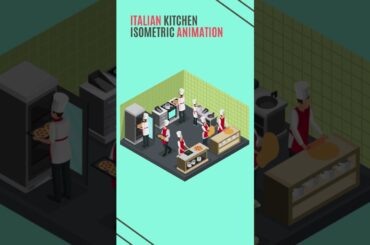 Italian Kitchen Isometric Animation A Taste of Culinary Delights#shortvideo