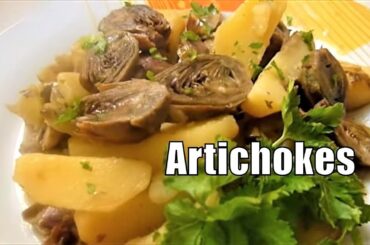 Artichokes with Potatoes in a Pan Italian Food #italianfood