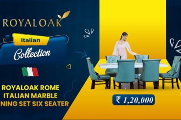Royaloak | Rome Italian Marble Dining Set 6 Seater