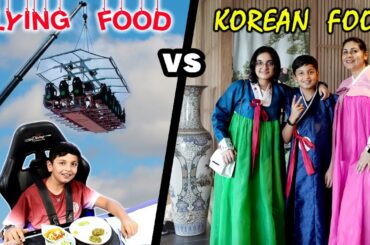 FLYING FOOD vs KOREAN FOOD | Family Travel Vlog to Delhi | Aayu and Pihu Show