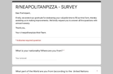 Participate in r/neapolitanpizza Community Survey