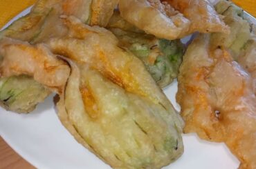 DO NOT WASTE DELICIOUS ZUCCHINI FLOWERS ! SQUASH BLOSSOMS! How To Cook Amazing Fritters - EASY