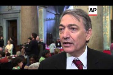 Ancient basilica transformed into dining room to serve homeless Christmas dinner