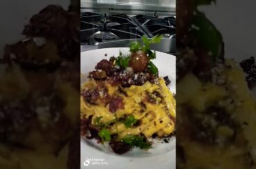 Fettuccine carbonara recipe Italian #shortsfeed #shorts #pastarecipe