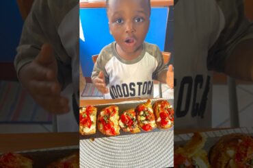 Cute Baby boy Cooking italian Recipe Buffalo Mozzarella Cheese Recipe Bruschetta #baby #cheese