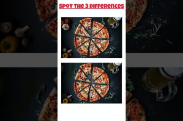 We eat by eyes first. Do you see all least 3 differences? #shorts #quiz #puzzles