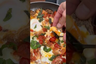 Beefed Up Shakshuka #asmr #food #cookingideas #cooking #breakfast #brunch #recipe #asmrsounds