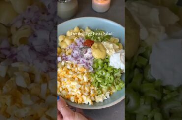 Deviled egg pasta salad #food #easy #recipe #shorts