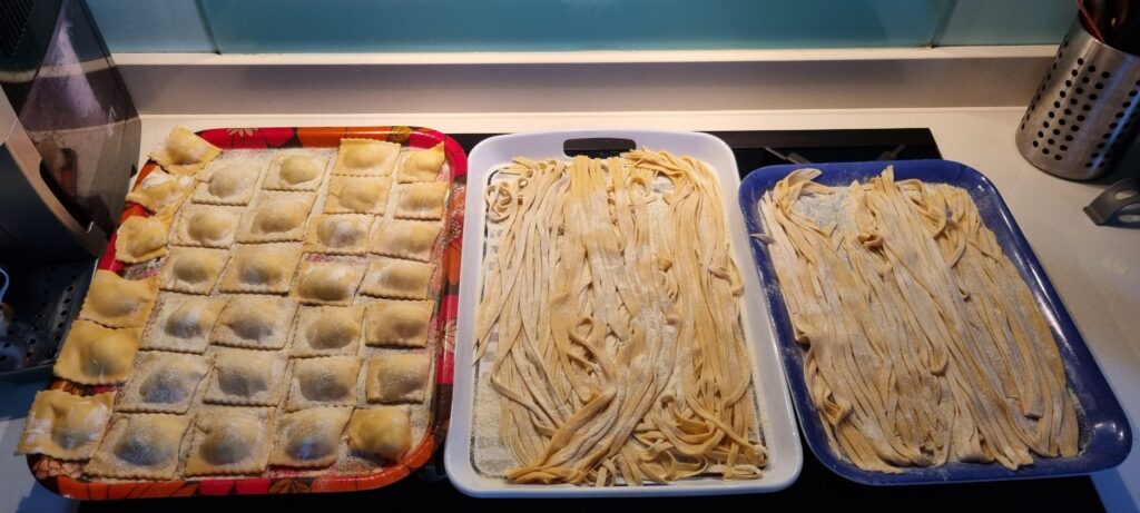 I made agnolotti and tagliatelle with the extra dough!