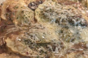 Mushroom marsala ravioli
