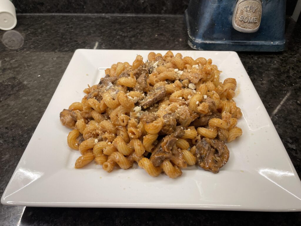 Last night’s mushroom cavatappi