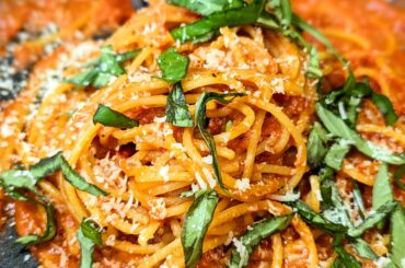 Tomato sauce, parmesan, basil