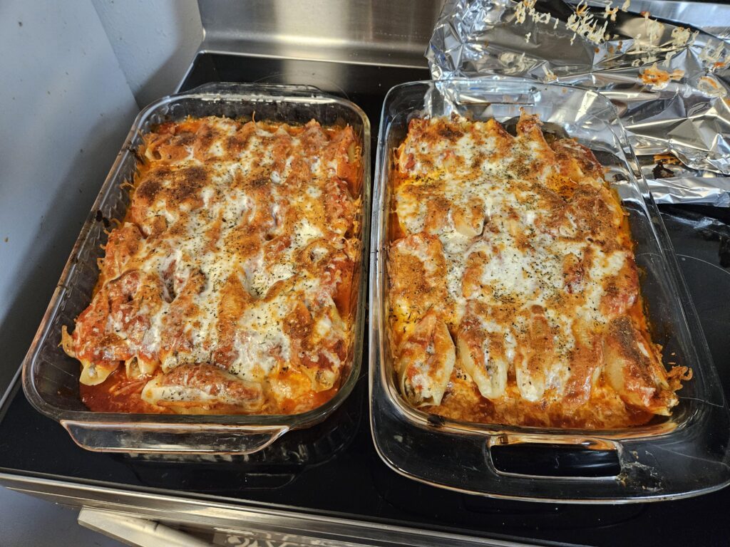 Stuffed shells with hot italian sausage