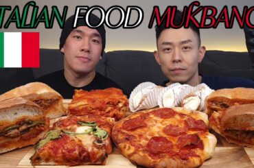 ITALIAN FOOD MUKBANG | Pizza + Lasagna + Veal Sandwich + Chicken Sandwich + Cannoli