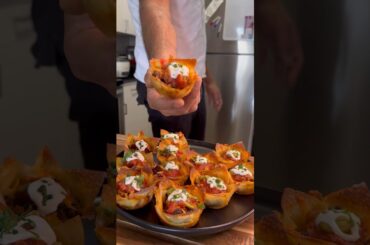 WONTON WRAPPER TACO CUP | MAKE THIS FROM YOUR LEFTOVER TACO MEAT! #shorts #taco #youtubeindia #post