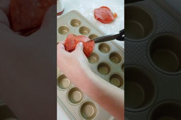 Bite-Sized Pepperoni Pizza Cups #shorts