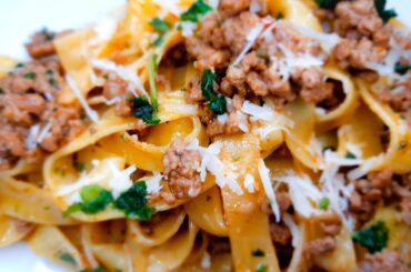 BEST ITALIAN TAGLIATELLE WITH MINCED MEAT RECIPE.