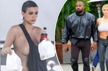 Kanye West's 'wife' Bianca Censori  !!! virtually Naked !!! in Italy
