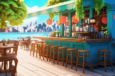 Summer Cafe: Outdoor Seaside Cafe Ambience with Italian Bossa Nova Music for Relaxing