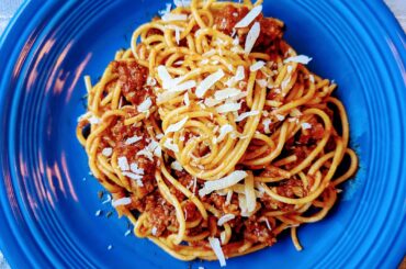 I made a tasty beef and mushroom ragù. I know spaghetti isn't typical but that's what I had on hand...