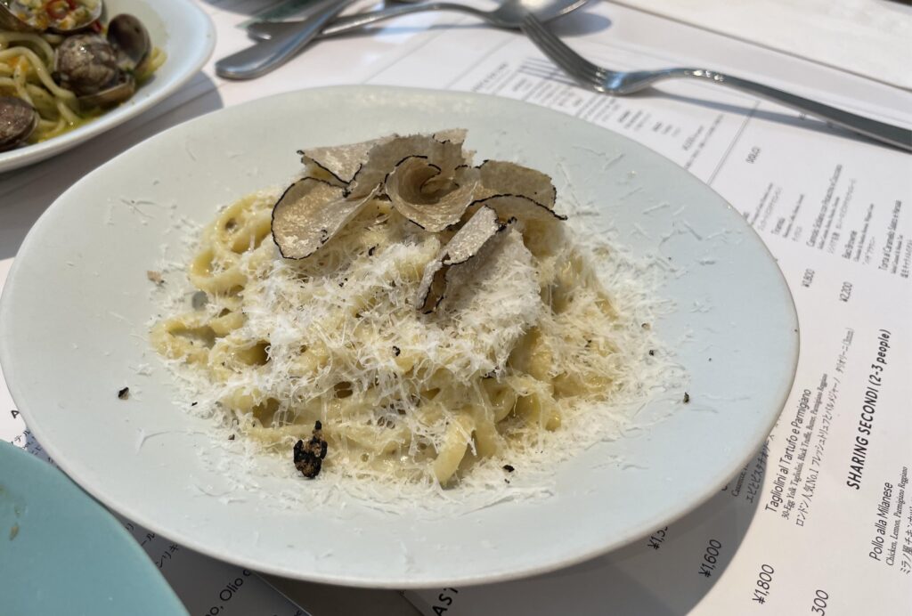 Tagliolini al tartufo e parmigiano at Lina Stores Omotesando