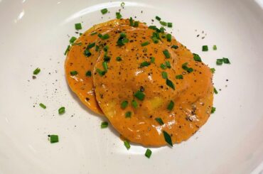 Lobster ravioli appetizer