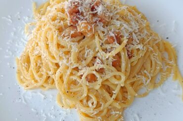 Carbonara on holiday in Italy (ingredients are so much better here than at home)