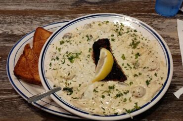 Blackened Halibut Seafood Fettuccine