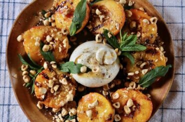 Summer Grilled Peach and Burrata Salad