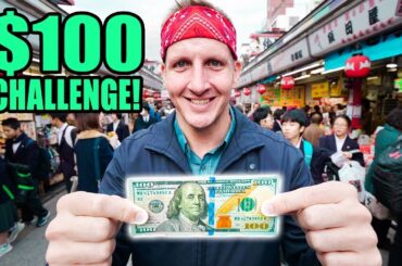 JAPAN Street Food $100 CHALLENGE in Asakusa, Tokyo! The best Japanese Street Food in Tokyo!