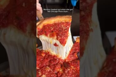 ASIAN MOM TRYING DEEP DISH PIZZA FOR THE FIRST TIME GONE WRONG #shorts #viral #mukbang