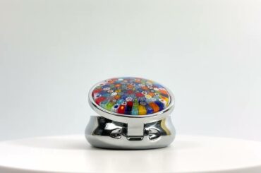 Handmade Murano Glass Millefiori Mosaic Pill Boxes, Made In Italy